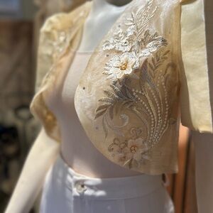 Elegant Embroidered Sheer Filipiniana Bolero